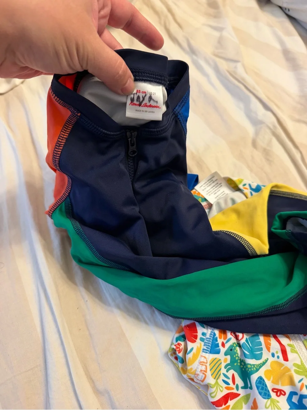 Bundle of 2 toddler swim suits - boy or girl  2T Hanna Andersson and Floatimini